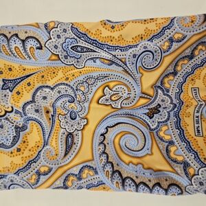 Yellow and Blue Paisley Scarf